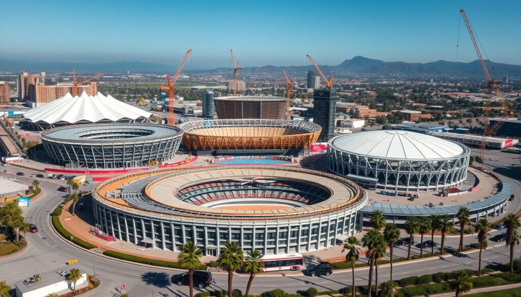 Los Angeles 2028 Olympic venue with new sports facilities under construction